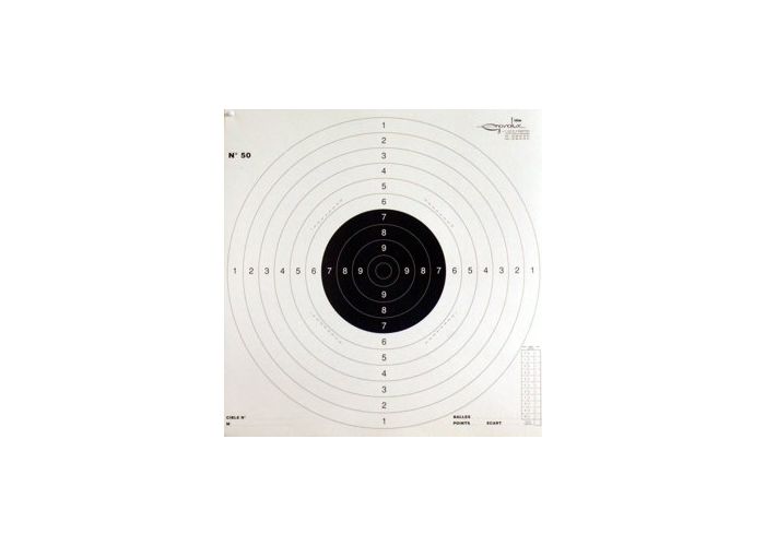 CIBLE GRAVOLUX C0010 - PISTOLET 25/50 METRES (N°50) FORMAT 53X52CM - CARTON  - PAR 100