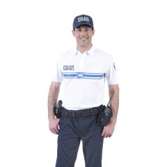Polo blanc Police Municipale Dry-Tec ® manches courtes