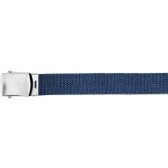 Ceinture tressee Bleue marine boucle argent 120 cm reglable