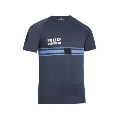 T-shirt bleu Police Municipale - Spécial gilet pare-balles