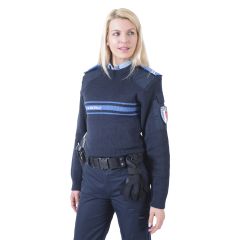 Pull col rond Police Municipale maille administrative lourde - 4XL