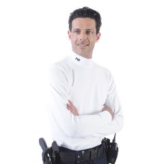 Sous-pull coton/élasthane blanc broderie PM