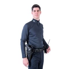 SOUS PULL THERMOREGULATEUR MARINE COL ZIP BRODÉ PM